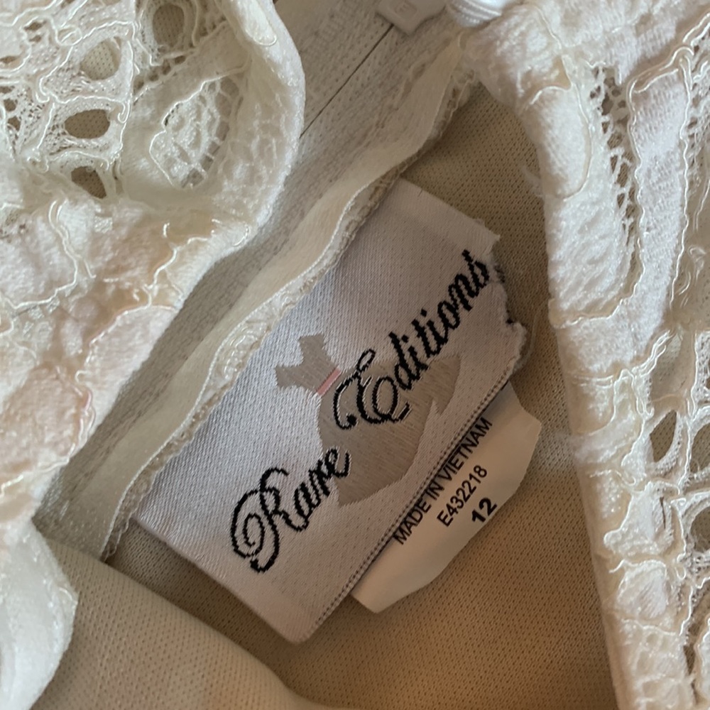 Rare Editions 12 Lace Overlay Dress EUC Cream Blush Color Special Occasion - Picture 15 of 17